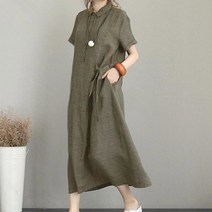 데일리 루즈핏 체형커버 린넨 원피스 롱원피스