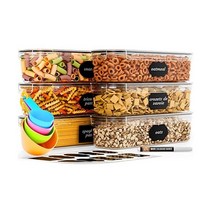 Airtight Food Storage Containers with Lids (Set of 4/3.6 Liters Each) Plastic Spaghetti Container f, 2.3 L - Pack of 6