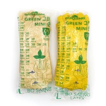 보생 미니 고무장갑 10켤레 소/중/대 아이보리 옐로우, 대(L), 1개, 대(L)