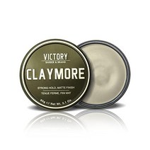 Victory Barber & Brand의 남성용 헤어 포마드 수성 고광택 남성 왁스, 스트롱홀드 로우 샤인 (클레이모어)