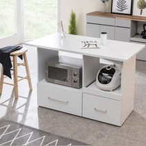 수납형 이케아 국내제작 원룸 혼족 홈바 전자렌지 밥통 선반 주방 슬림 테이블 아일랜드조리대, N522더니즈 올그레이