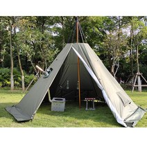 파이어쉘터 불멍 대형 돔 쉘터 4 5 Peoples Pyramid Tent With A, 04 Army green