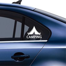 자동차 Camping 단체 로고 캠핑 깔끔한 색깔 스티커 카라반스티커, 대형, 화이트