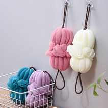 플라워 펌프킨 샤워볼 길쭉해지는 편리한 샤워퍼프 플라워 슬링 버블 샤워볼, No.01 플라워 슬링 버블 샤워볼 아이보리, 1개