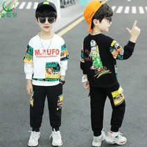 셀럽당 주니어용 맨투맨 세트 주니어 프린트 포켓 팬츠 세트 소년 상하복