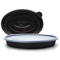 [ILYONG] 타원 찜용기 JH 340파이 소 2200ml 50세트 검정, 50개, 단품