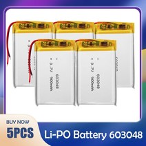 603048 3.7V 900mAh 리튬 폴리머 충전식 배터리 DVD GPS MP5 PSP LED 램프 카메라 스마트 워치 팬 블루투스 헤드셋, 04 5PCS_01 3.6 볼트