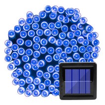 방가로용품 야외 태양 끈 빛 200LED 8 모드 램프 정원에 대 한 방수 요정 갈 랜드, 06 blue_02 12M 100LEDs