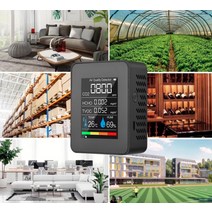 포름알데히드 실내 공기질 측정기 미세먼지 감지기, LED 컬러 포름알데히드+온도+습도 화이트