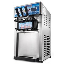 상업용 소프트 아이스크림 기계 18L/H 3 가지 맛 달콤한 콘 메이커 110V/220V 1200W, Thailand DDP price, silver