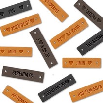 [동대문패션포인트] DIY 영문 이니셜 천연가죽 주문제작 핸드메이드라벨, DBR(20개)+BK(10개)