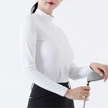 따뜻한 기능성 여성 골프 기모 이너웨어 화이트 티셔츠 필드