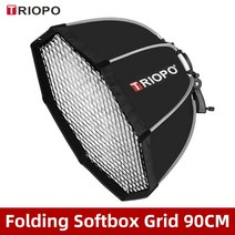 TRIOPO KS90cm 업그레이드 버전 접이식 팔각형 소프트박스 S 브래킷 핸드 그립 고독스 V860III TT600 Yong, 02 KS90 with Grid