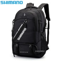shimano 야외 낚시 배낭 방수 나일론 배낭 남성용 여성 산악 하이킹 여행 멋진사냥꾼, 50리터, 검은 색