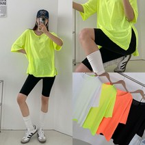 슬랍 트임 형광 반팔티