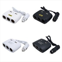 자동차 차량용 2구USB 3구 멀티소켓 시거잭, 체크 블랙