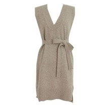 니트 조끼 가을 나시 롱 스웨터 여성 겨울 원피스 브이넥 루즈핏