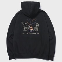 [천삼백케이] [꼼파뇨] TREASURE Hoooly 자수 후드티 (블랙)