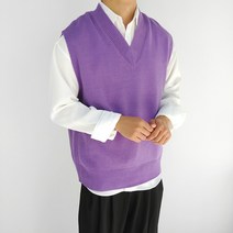 로니제이 남자 오버핏 베스트 무지 브이넥 니트 조끼 10컬러