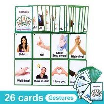 영어 카드 파닉스 단어 학습 카드 영어낱말 플래시 카드, Geatures  26cards