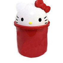 산리오 휴지통 Sanrioed Kt 고양이 쓰레기통 Flip 귀여운 바구니 침실 욕실 Anime Refuse Bin Lovely Living Room Pragmatic Gift, 빨간색