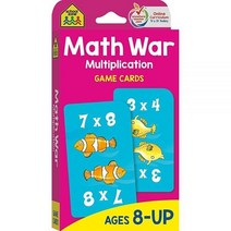 School Zone - Math War Multiplication Game Cards - Ages 8+ 3rd Grade 4th Grade 5th Grade Math Ga