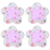 머글리 PVC 벚꽃 절연 냄비받침 티코스터, 바이올렛 4p (소형 11.5cm)