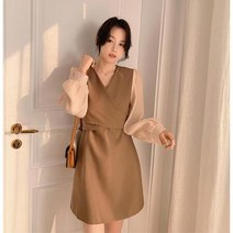 직장인 출근룩 결혼식 단정한 주말 미니 랩 원피스 베이직