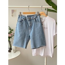 키메라제이 뒷밴딩 컷팅 5부 데님 반바지 2color