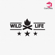 카앤블리 Wild Life 1 캠핑 데칼스티커 CNCP-21 /캠핑스티커 /캠퍼스티커, 블랙, 대형