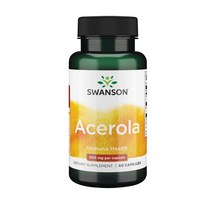 Swanson 스완슨 Acerola 아세로라 500mg 60Caps, 1개, 기본