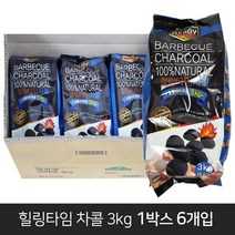 힐링타임 바비큐 차콜 숯 3KG 6개