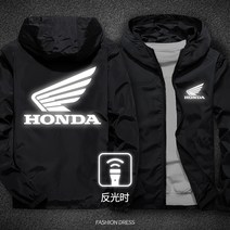 Harley Davidson 할리 데이비슨 야마하 재킷 가와사키 오토바이 후드 코트 오토바이 면 코트 반사 재킷, 재킷XL175 70kg, 혼다 블랙 반사