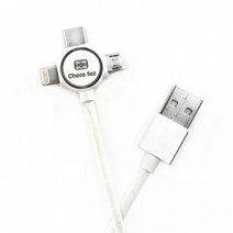 3in1 LED 핸드폰 멀티충전케이블 기업홍보물 행사물품, 1개, 진그레이