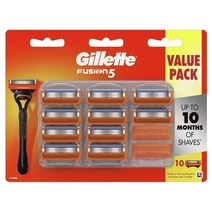 질레트 Gillette 퓨전 레이저 블레이즈 10 카트리지 리필 면도날 면도기