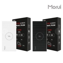 모루이 고속 무선충전 대용량 보조배터리 20000mAh PD 18W, WP201, 블랙