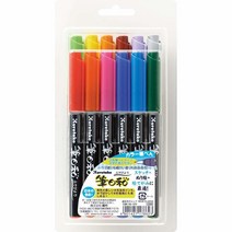 Kuretake ZIG FUDEBIYORI 브러시 펜 12가지 색상 세트 AP 인증 무취 크실렌 프리 유연한 하드 브러시 팁 디테일과 넓은 공간 모두에 효과적 전문적인, 24 Colors Set