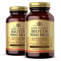 솔가 비오틴 5000 mcg 스킨 네일 헤어 100캡슐 X 2팩, 2개, 100정