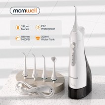 구강세정기 휴대용 치실 물치실 치아세정기 치간, 화이트 가방포함