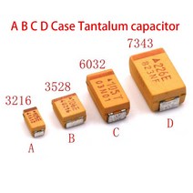자동차 캐패시터 10pcs a b c d 케이스 탄탈 콘덴서 6v 10v 전압 안정기, 6.3v 1000uf 108