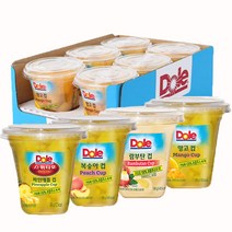Dole 간편과일 후룻컵 디저트 4종 (198g * 6입), 1box, 복숭아컵 6입 + 파인애플컵 6입