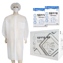 50벌 1박스 방문자가운 일회용 위생가운 위생복 부직포가운 실험가운 실험복, (50벌)클래시방문자가운-L