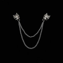 넥타이핀 남성 여성 셔츠 칼라 술 체인 옷깃 핀 브로치 드래곤 이글 사슴 머리 날개 배지 레트로 유니사랑 쥬얼리