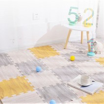 EVA 우드 조립 매트 16개 1세트 31x31Cm 퍼즐 다이소, 브라운