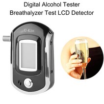 U-Kiss Professional LCD Screen Display Alcohol Tester Digital Detector High Sensitivity Breathalyzer, 한개옵션0
