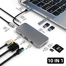 노트북도킹스테이션 c타입 usb 포트 멀티허브 스테이션 무선 충전 어댑터, 1에서 10