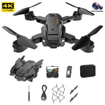 4K HD 카메라 FPV 접이식 쿼드콥터 헤드리스 모드 2.4GHz 4CH RC 드론 고도 유지 6 축 자이로스코프 LED, 04 Dual Camera 1pcs B