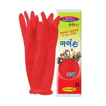 마미손 특대 레드 고무장갑 김장용 김치담기용, 1, 마미손 특대 레드 고무장갑 김장용 김치담기용 [ANI836]