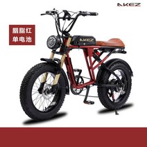 AKEZ 전동자전거 전기 MTB 배달 듀얼배터리 7단 SUPER73 RX 동급, 레드 단일 배터리 48v 750w 18ah, Free