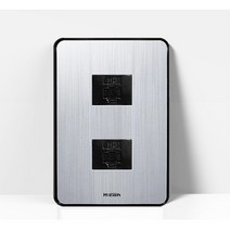 2구 실버 인터넷 TV 랜선 동시 연결 탭 낱개 매립 사무실 교체 매립형 아파트 통신 홈인테리어 카바 상가, 1개